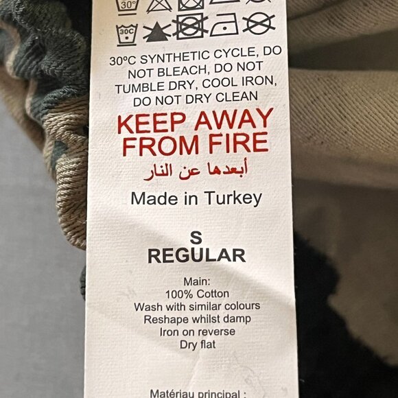 Boohoo Mens Pants Mens S Khaki Camo Cargo Twill‎ Popper Hem Casual Pants - Picture 11 of 12